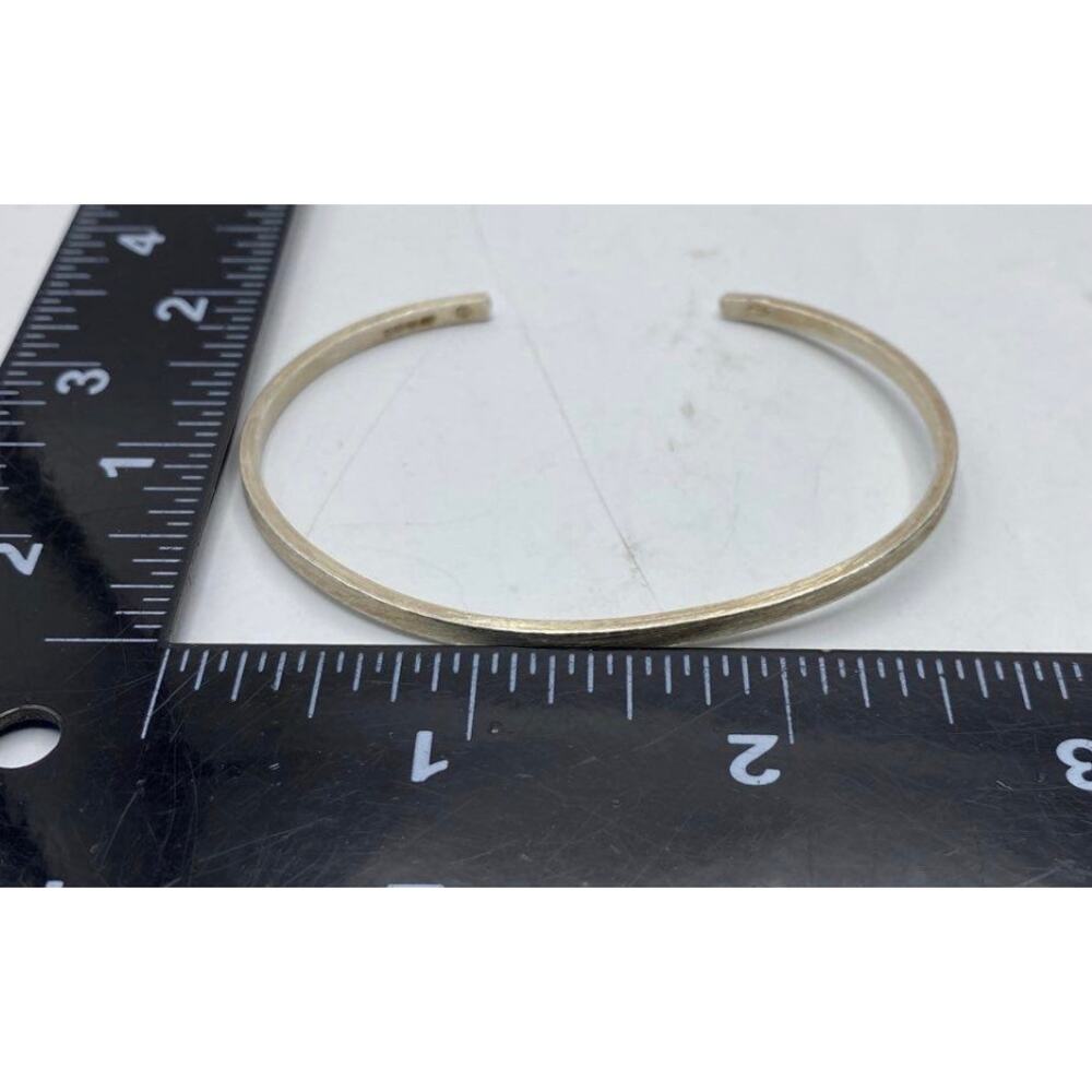 Brushed Sterling Silver Minimalist Cuff Bracelet